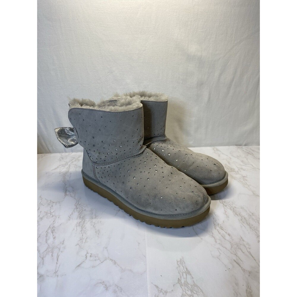 UGG CLASSIC Gray MINI STARGIRL BAILEY BOW BOOT US Women’s 11